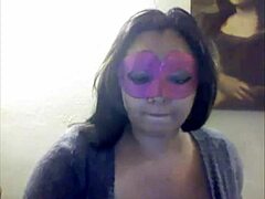 Big tits bouncing while playing with her toy