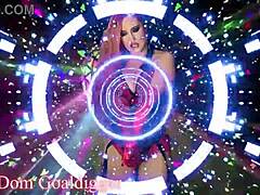 Bimbo in cosplay becomes slut with rabbit toy.