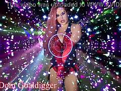 Bimbo in cosplay becomes slut with rabbit toy.