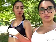 two italian tiktokers acting like sluts in the park with sara diamante