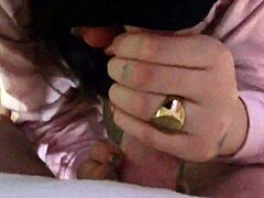 married slut hides face giving sloppy head!