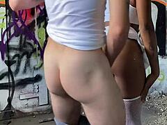 Fucking schoolgirl and a fat dick in the warehouse of dirt