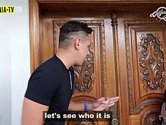 brazilian anal queen caught sucking famous tv host's pussy backstage during interview.