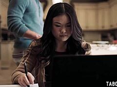 Damn! Asian teen Lulu Chu catches milf Vic banging roommate Seth Gamble