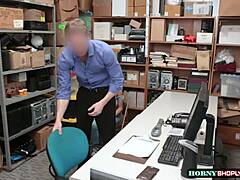 Shoplifter Aryana Rides Officer’s Huge Cock in Office Encounter