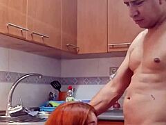 Sexy Mother-in-Law in Kitchen Drilled Hard by Me