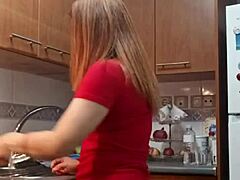 Sexy Mother-in-Law in Kitchen Drilled Hard by Me