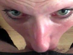 Slut Sucks Cock in Staring Contest