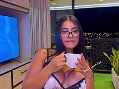 she rides like a cowgirl and gets a huge load on her big tits, thalía restrepo-felipe romero