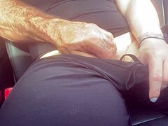 Damn! Risky public female orgasm with big clit flashing outdoor