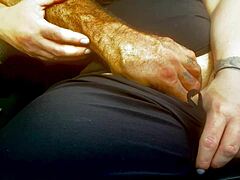 Damn! Risky public female orgasm with big clit flashing outdoor