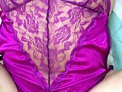Colombian Babe’s Purple Satin Thong Gets Wildly Pounded Tonight
