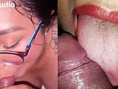 in this homemade video, susy and dafri compete in blowjob skills with cum in mouth