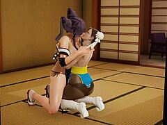 Chunli and Nyotengu in Lesbian Anime