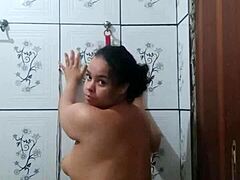 The depraved slut shows her wet juicy pussy to the camera, craving cock in her pussy