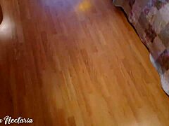 russian santa bangs girl next door under christmas tree