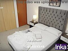 I discover my shy brown latina employee flashing small tits and fuck her athletic ass in the office