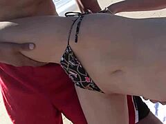 Yo, beach whore Kiera King with big boobs gets fucked raw!