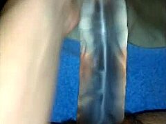 Wife Hayley uses big dildo
