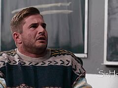 dyke teachers katrina colt and kenzie taylor give blowjob to nathan bronson in first time 3some with big tits blonde 😏