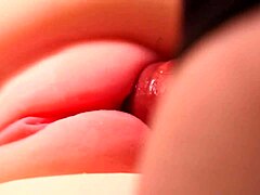 Her perfect pussy takes toys and double action close up