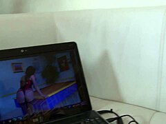 This asian milf in lingerie is fucking like a slut, taking on a monster cock!