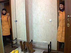 stripping off jeans after a sweaty walk