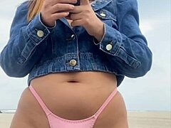 I tease him on the beach, flashing to leave him hard, then grab and feel his size.