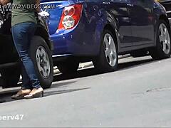 Gizli Ebony Olgun Anal Sikişte Boşalıyor, Voyeur Spy'de