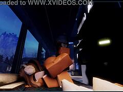 Sex with fan featuring monster cock