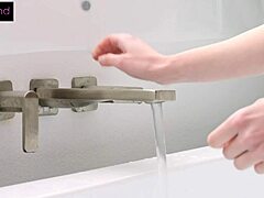 Cecelia Taylor, Skinny Slut, Plays with Sudsy Monster Cock