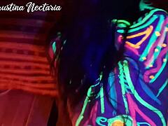 Fucked Slim Girl Under UV Light