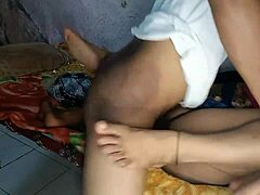 Village bhabhi gets rough fucking on cot