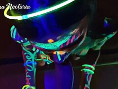 Fucked Slim Girl Under UV Light