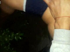 Latina Friend Sucks Pierced Nipples on Street Then Blows Until Milk