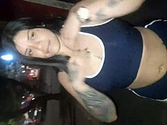 Latina Friend Sucks Pierced Nipples on Street Then Blows Until Milk