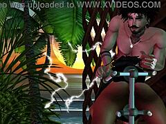 submissive brunette punished in garage bondage