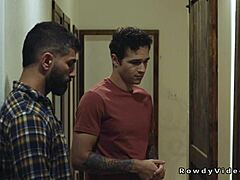 gay ex-con bareback fucks muscular partner after release