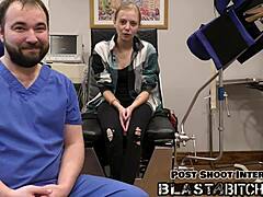 Ava Siren's pussy drilled hard backstage. Cum blast covers her shaved slit!