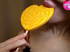 Skinny girl with big ass in panties fingers close up while jerking and riding huge rubber cock