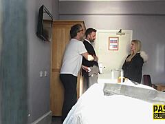 busty blonde submissive pounded in group bdsm