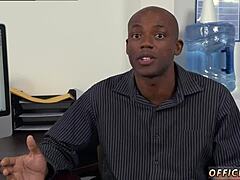 Men perform blowjobs and eat cum from big cocks in gay HR meeting tube video