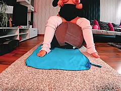 Fat yoga workout skips panties and bra for big ass freedom revolution now.