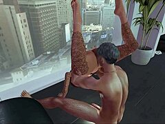 I love this flat with a view for steamy shower sex