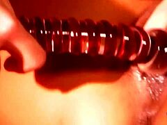 On warm night three lesbian babes sex toys asses pussies retro anal lick