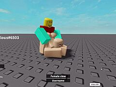 Playing a steamy sex minigame in Roblox with friends