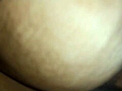 Aunty gives a handjob to her boyfriend's cock in the dorm