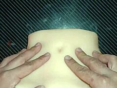 sexy anal with candy in favorite position. huge cock drips cum on her pussy close up.