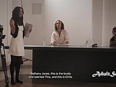 Alison Rey licks Michael Vegas' cock roughly for casting callback.