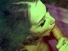 Blonde goth blake blossom teases before intense encounter.